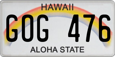 HI license plate GOG476