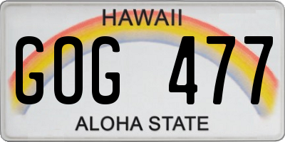 HI license plate GOG477