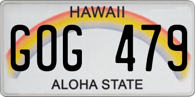 HI license plate GOG479