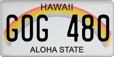 HI license plate GOG480