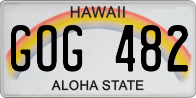 HI license plate GOG482