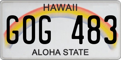 HI license plate GOG483