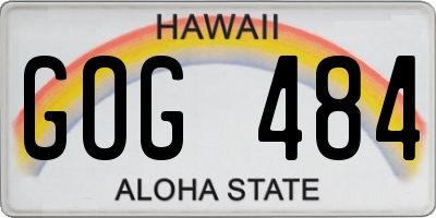 HI license plate GOG484