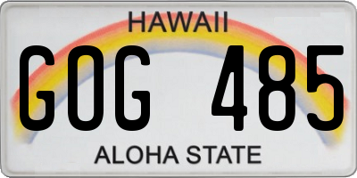 HI license plate GOG485