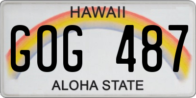 HI license plate GOG487
