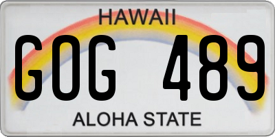 HI license plate GOG489