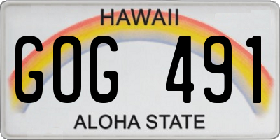 HI license plate GOG491