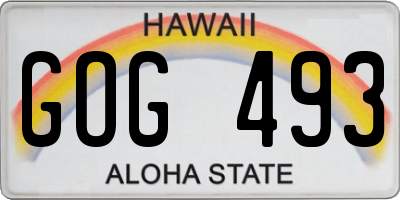 HI license plate GOG493