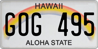 HI license plate GOG495