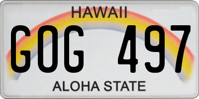 HI license plate GOG497