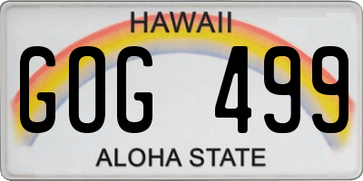 HI license plate GOG499