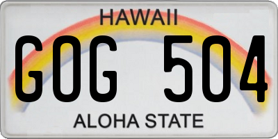 HI license plate GOG504