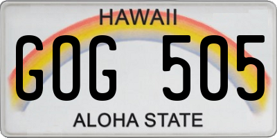 HI license plate GOG505