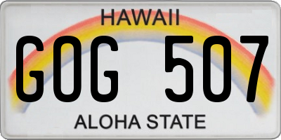 HI license plate GOG507