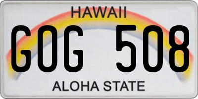 HI license plate GOG508