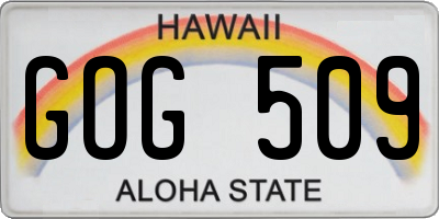 HI license plate GOG509