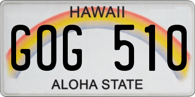 HI license plate GOG510