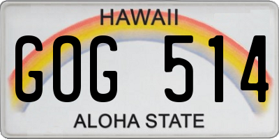 HI license plate GOG514