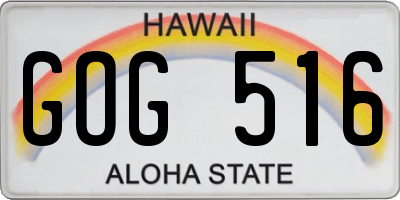 HI license plate GOG516