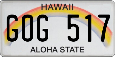 HI license plate GOG517