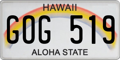 HI license plate GOG519