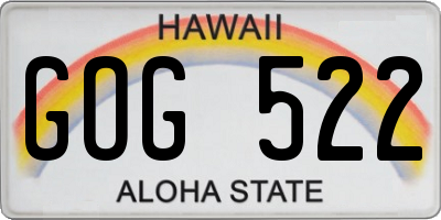 HI license plate GOG522