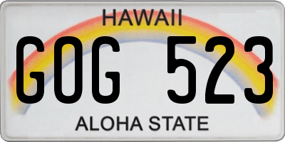 HI license plate GOG523