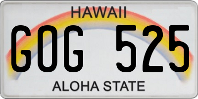 HI license plate GOG525