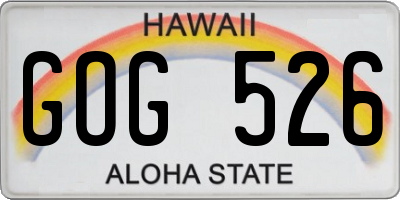 HI license plate GOG526