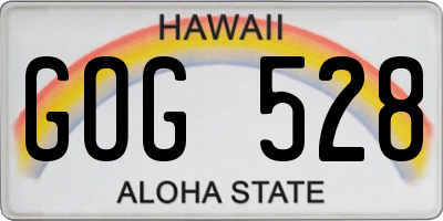 HI license plate GOG528