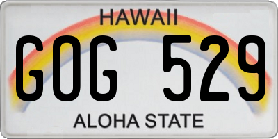 HI license plate GOG529