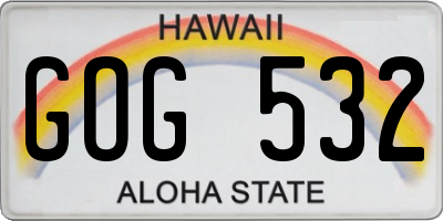 HI license plate GOG532