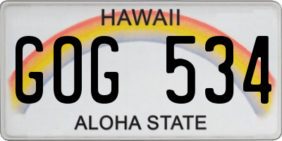 HI license plate GOG534