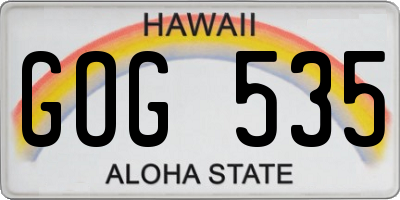 HI license plate GOG535