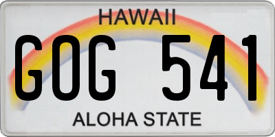 HI license plate GOG541