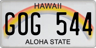 HI license plate GOG544