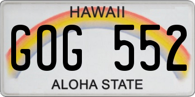 HI license plate GOG552