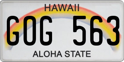 HI license plate GOG563