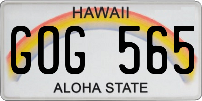 HI license plate GOG565