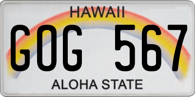 HI license plate GOG567