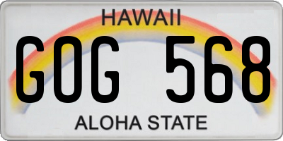 HI license plate GOG568