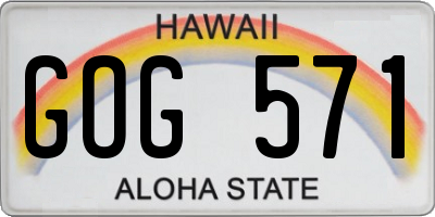 HI license plate GOG571