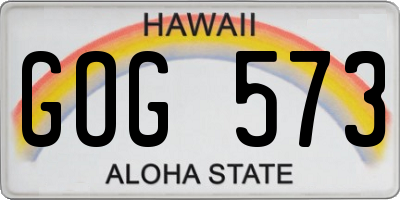 HI license plate GOG573