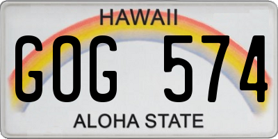 HI license plate GOG574
