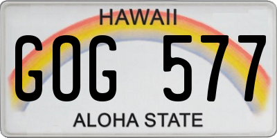 HI license plate GOG577