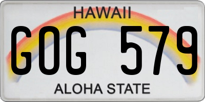 HI license plate GOG579