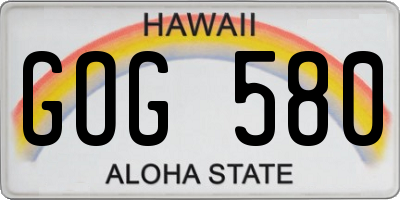 HI license plate GOG580