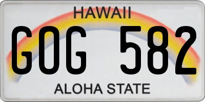 HI license plate GOG582