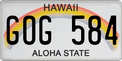 HI license plate GOG584