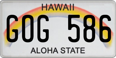 HI license plate GOG586
